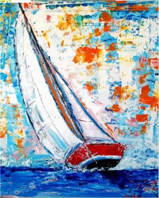 Sailboat Abstract Art Paint By Number