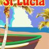 Saint Lucia Boat Poster Paint By Number