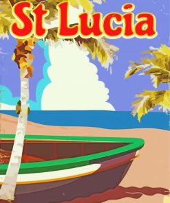 Saint Lucia Boat Poster Paint By Number