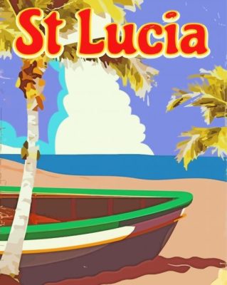 Saint Lucia Boat Poster Paint By Number