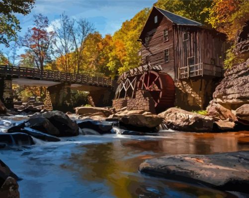 Snowshoe Village In West Virginia Paint By Number