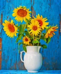 Sunflowers Vase Art Painting By Number