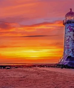 Talacre Lighthouse At Sunset Paint By Number