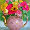 Teapot With Colorful Flowers Paint By Number