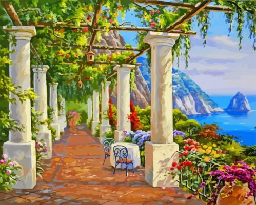 Terrace By The Sea Paint By Number