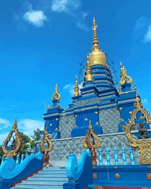 Thailand Chiang Rai Blue Temple Paint By Numbers