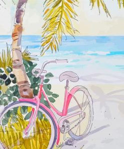 Tropical Beach Bike Paint By Number