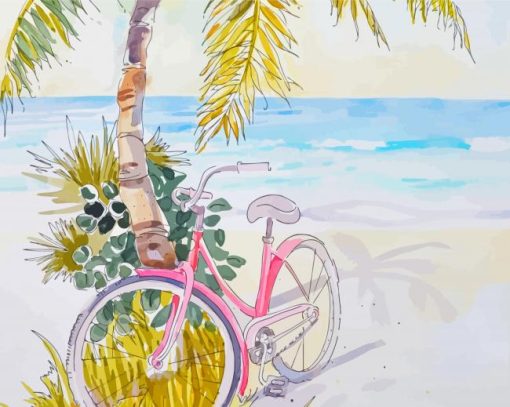 Tropical Beach Bike Paint By Number