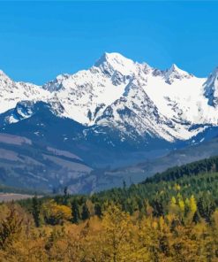 Twin Sisters Mountains Snow Paint By Number