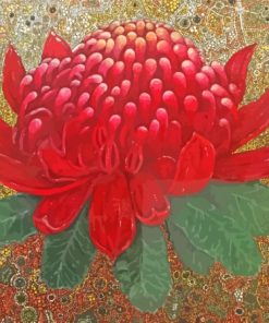 Red Waratah Flowers Art Paint By Number