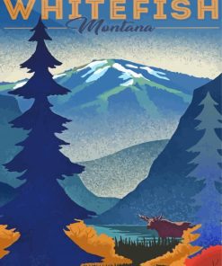 Whitefish Mountain Poster Paint By Number