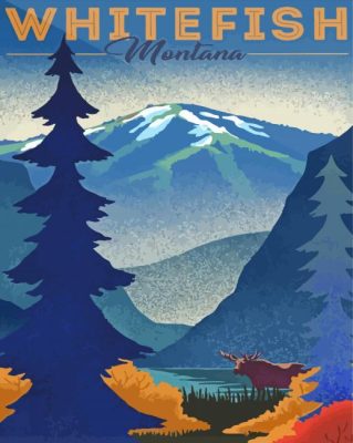Whitefish Mountain Poster Paint By Number