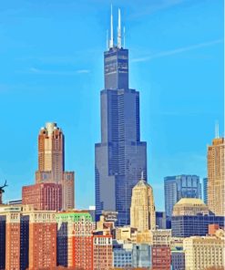 Willis Tower Chicago City Paint By Number