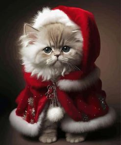 Cute Christmas Cat Paint By Number