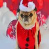 Cute Pug At Christmas Paint By Number