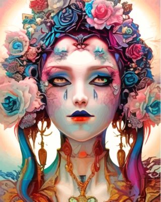 Floral Goth Girl Paint By Number