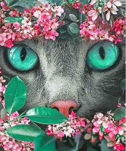 Floral Cat Paint By Number