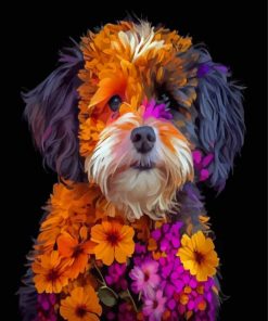 Floral Dog Paint By Number