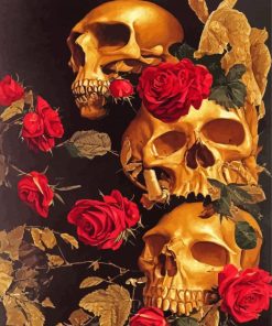 Flower Skulls Paint By Number