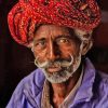 Indian Old Man Face Paint By Numbers