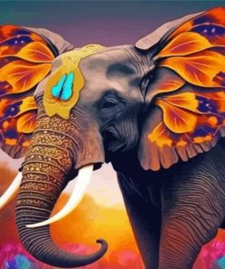 Indian Butterfly Elephant Paint By Numbers