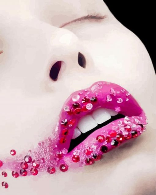 Lady With Diamond Lips Paint By Numbers