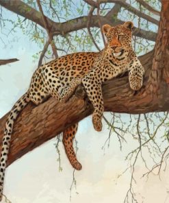 Leopard In Tree Paint By Numbers