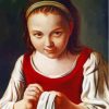 Little Girl Sewing Paint By Number