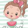 Little Girl With Watermelon Paint By Number