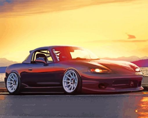 Miata At Sunset Paint By Numbers