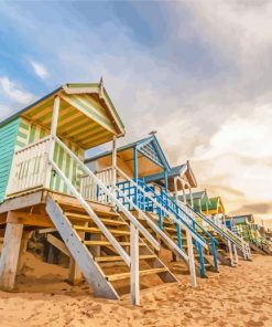 Norfolk Beach Huts Paint By Numbers