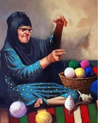 Old Arabic Grandma Painting By Number