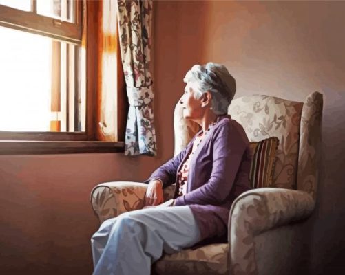 Old Woman In Living Room Painting By Numbers