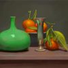 Oranges And Green Vase Paint By Number