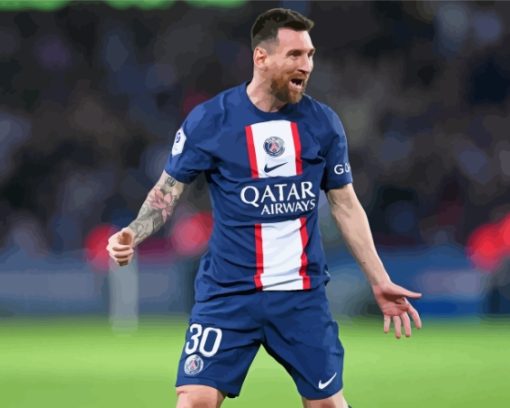 Psg Messi Football Player Paint By Numbers