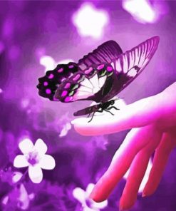 Purple Butterfly Painting By Numbers