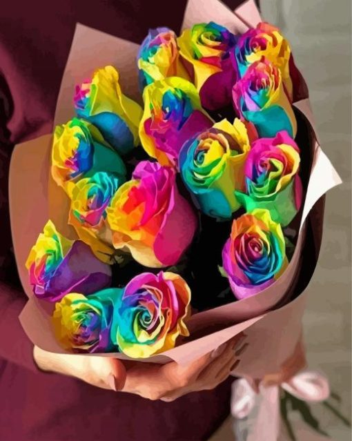 Rainbow Flowers Bouquet Paint By Numbers