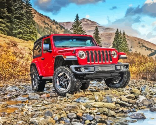 Red 2018 Jeep Wrangler Paint By Number