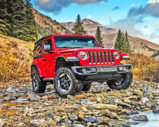 Red 2018 Jeep Wrangler Paint By Number