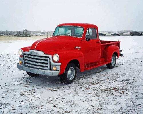 Red 54 GMC Truck Painting By Number