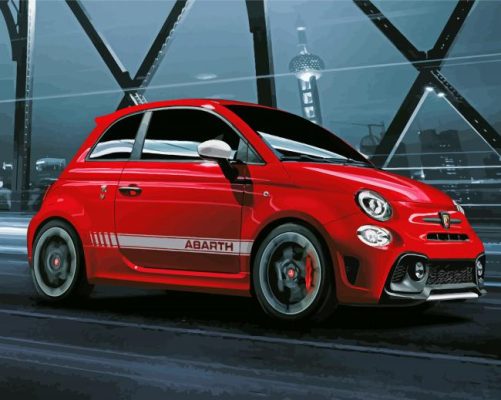 Red Fiat Abarth Paint By Number