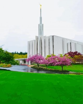 Seattle Temple In Washington Paint By Numbers