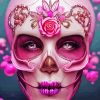 Skull Floral Lady Painting By Number