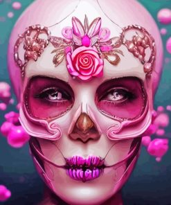 Skull Floral Lady Painting By Number