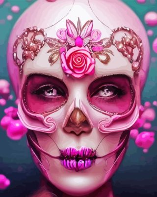 Skull Floral Lady Painting By Number