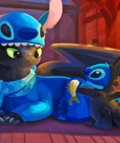 Stitch And Toothless Characters Paint By Number