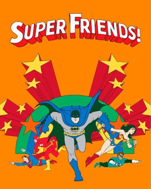Super Friends Poster Painting By Numbers