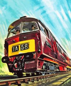 Vintage Diesel Trains Paint By Number