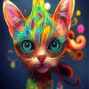 Weird Colorful Cat Paint By Number