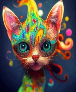 Weird Colorful Cat Paint By Number